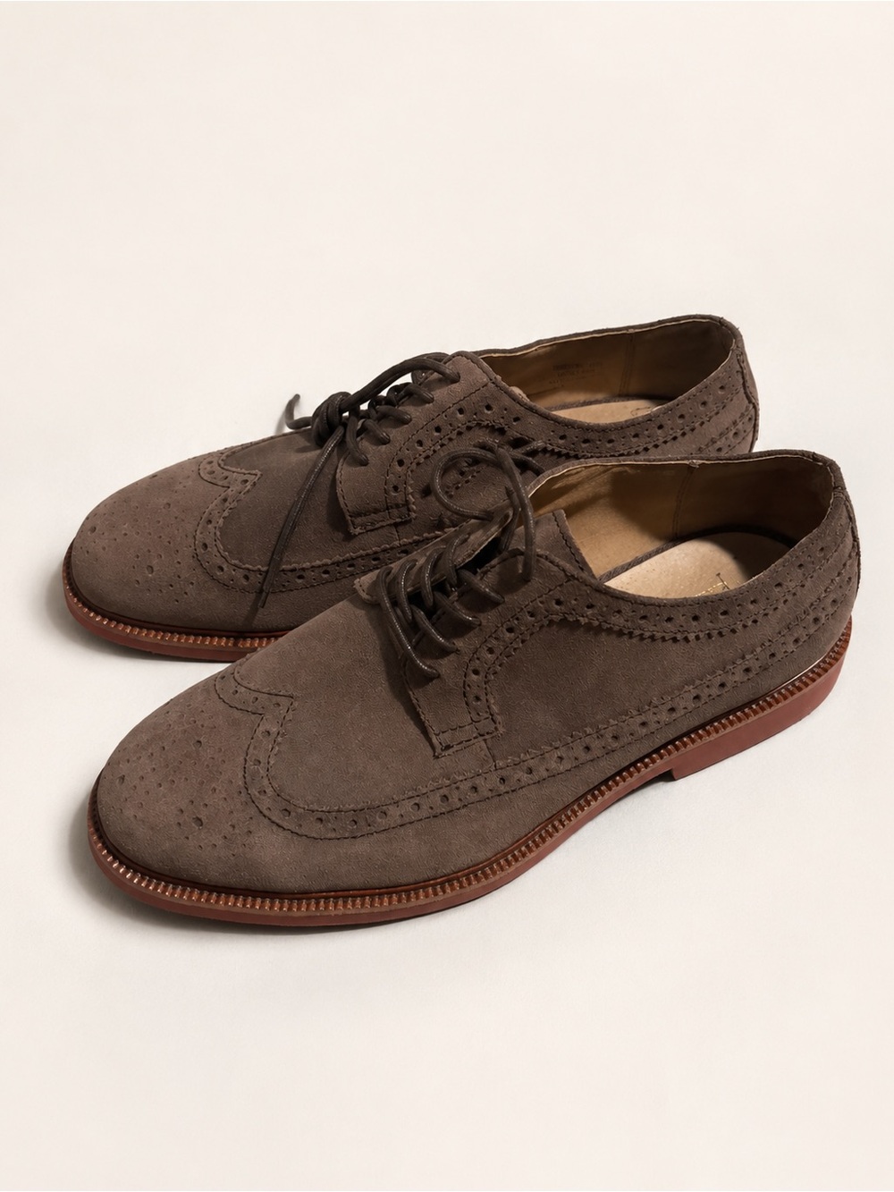 Polo Ralph Lauren Torrington Brown Suede Wingtip Brogue Derby Shoes Men’s 10.5D